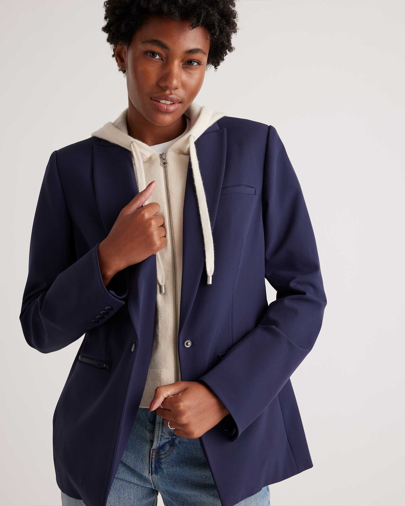 100% Mongolian Cashmere Hoodie Blazer Insert - 图片 6