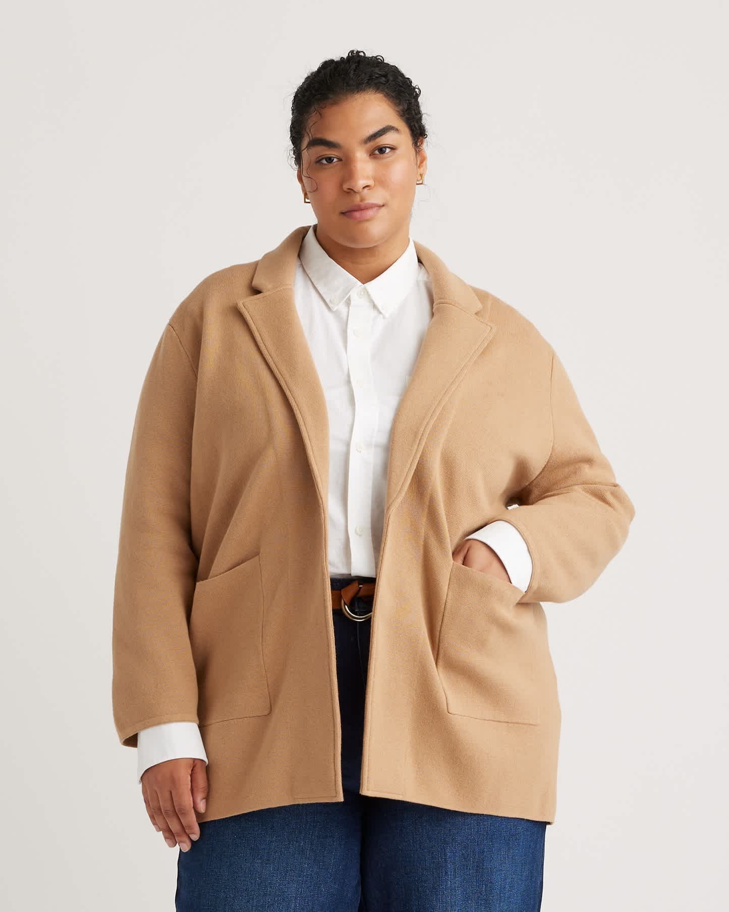 100% Organic Cotton Knit Blazer - Plus Size