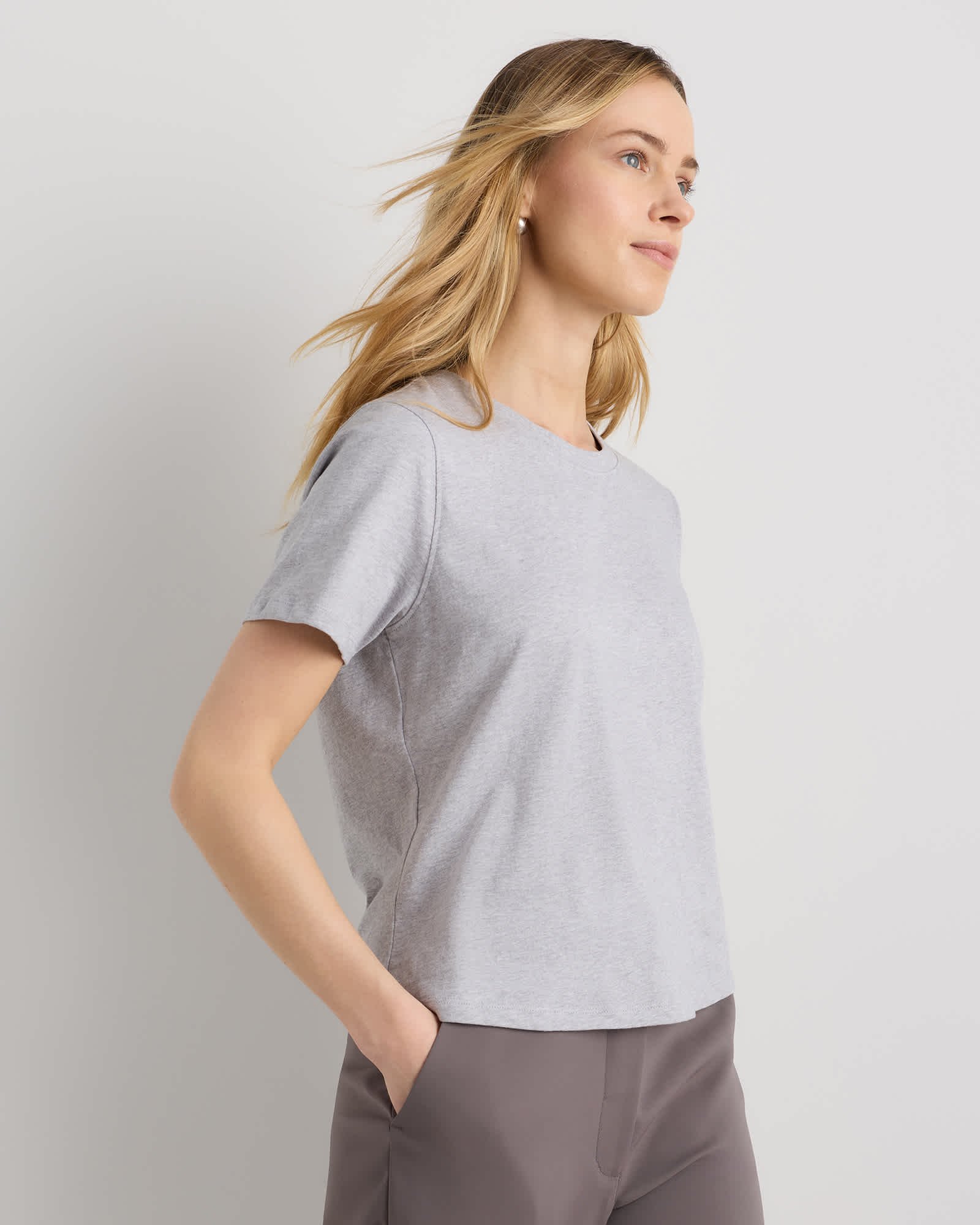 100% Organic Cotton Boxy Crewneck Tee - 图片 4