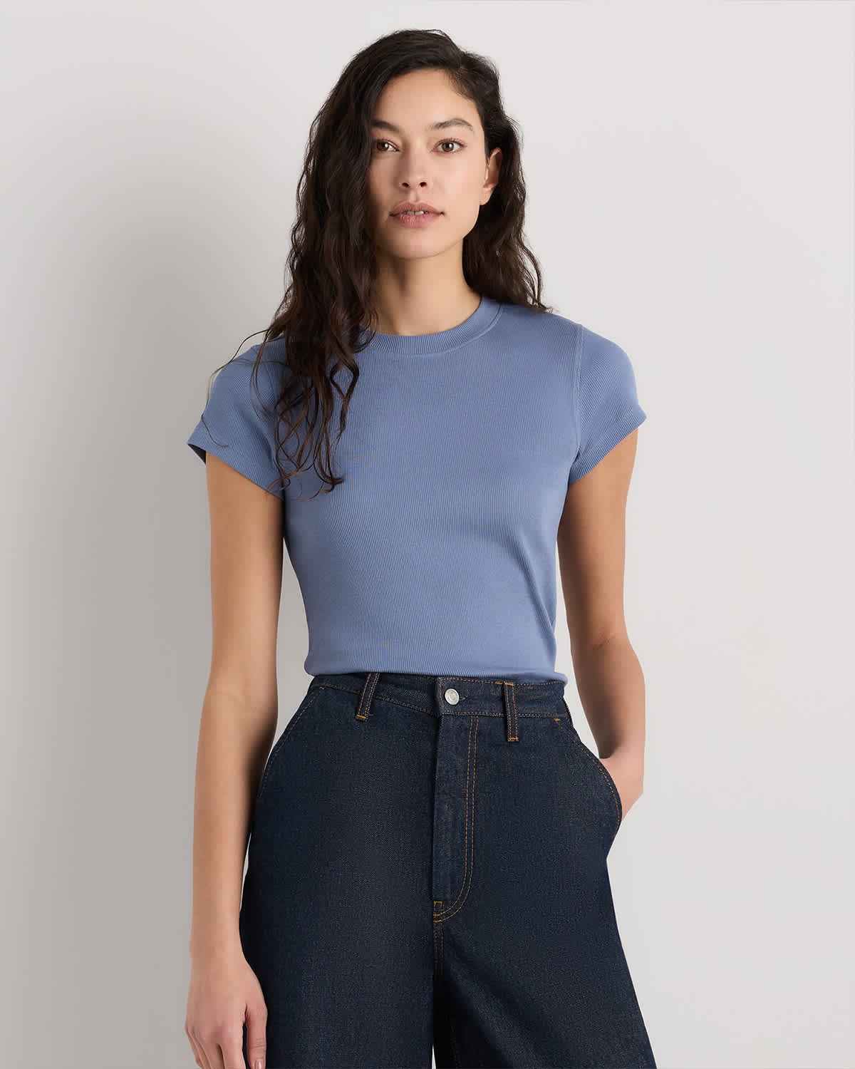 Women's Organic Cotton Micro-Rib Crewneck Tee