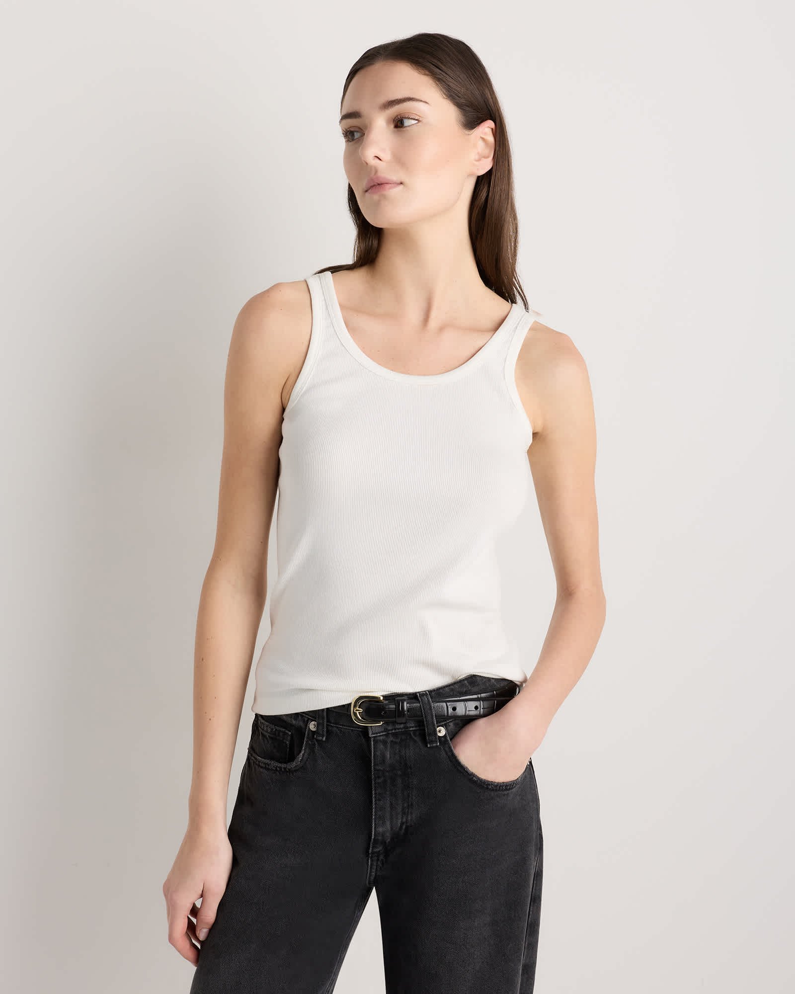 Organic Cotton Micro-Rib Scoop Neck Tank