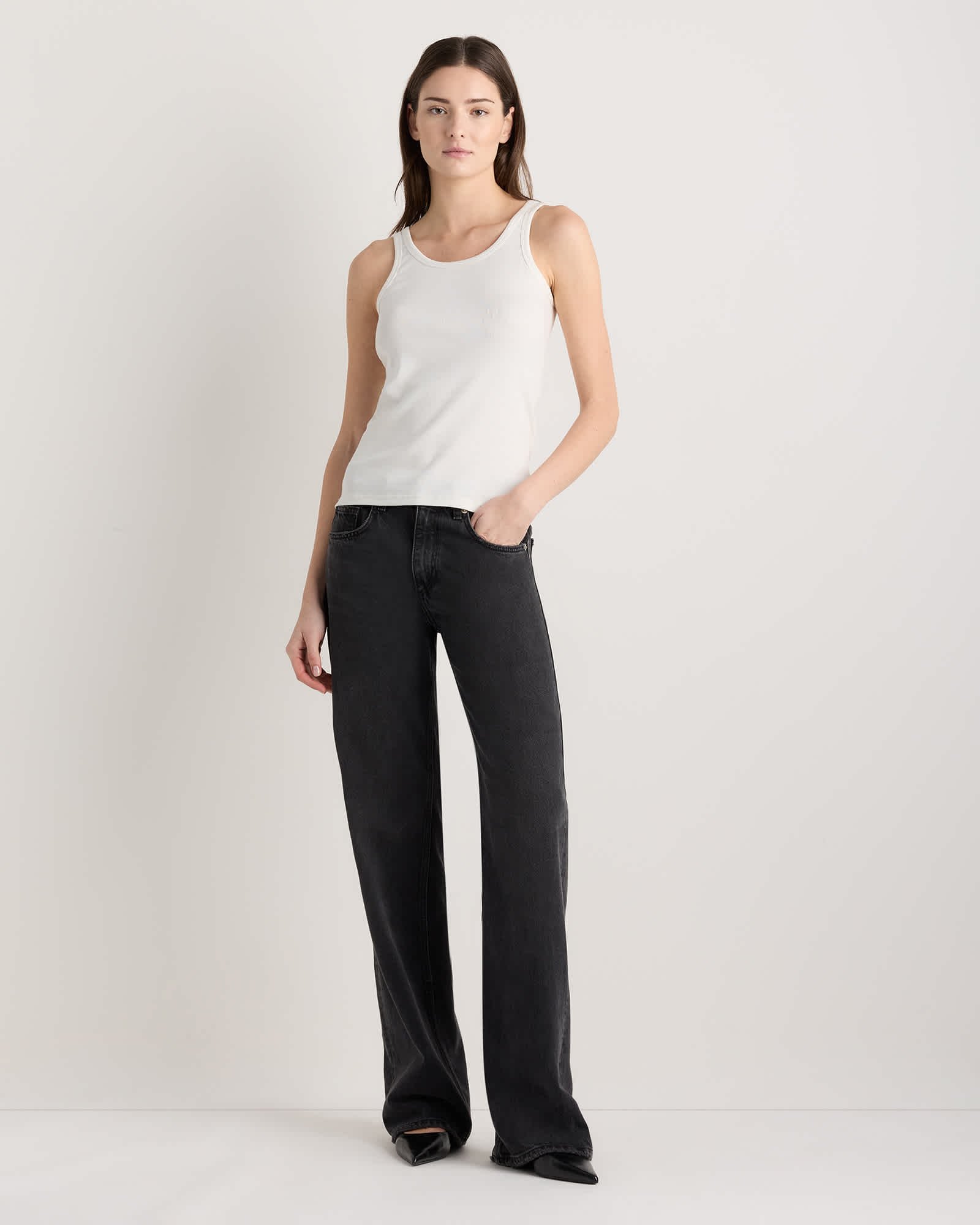 Organic Cotton Micro-Rib Scoop Neck Tank - 图片 4