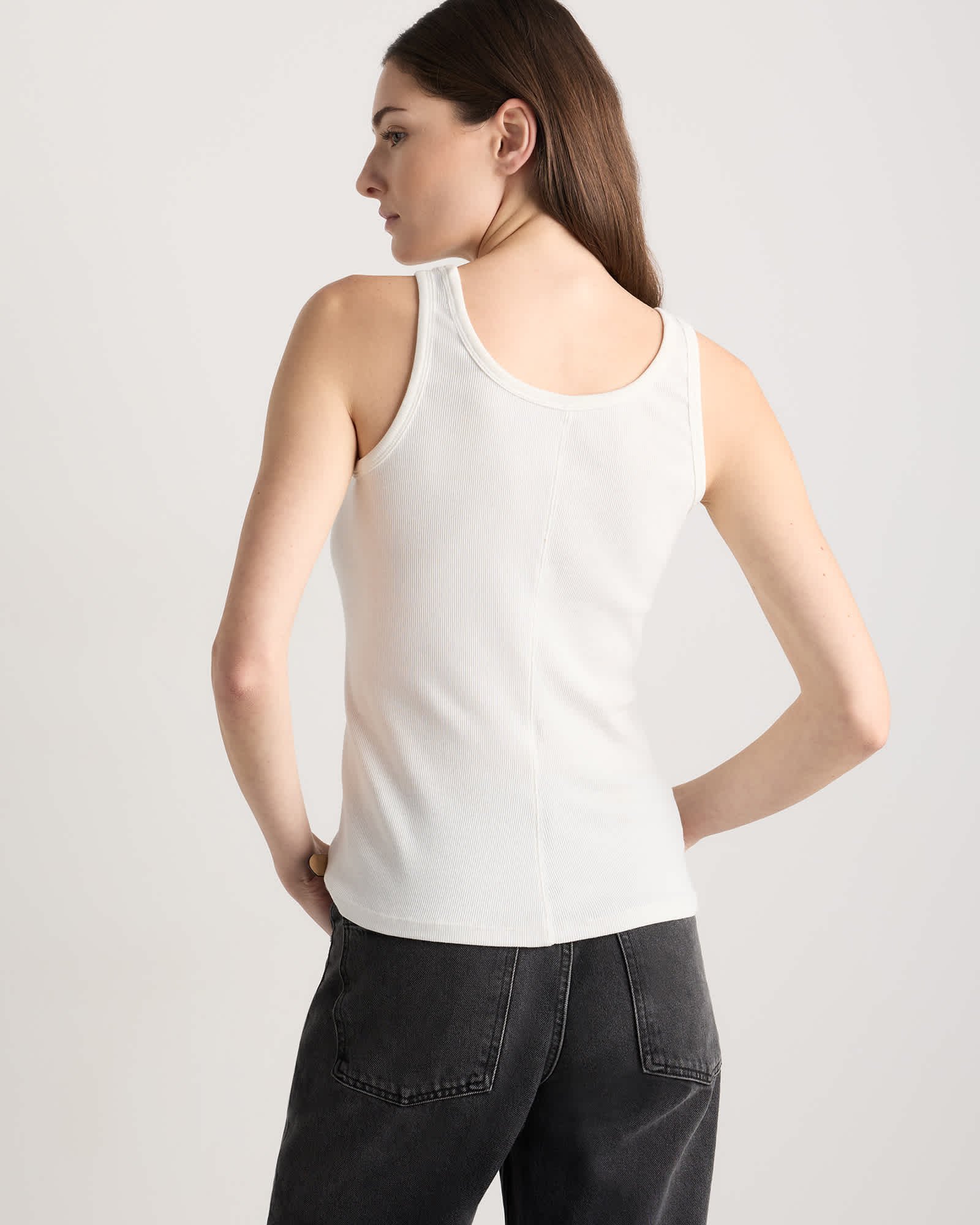 Organic Cotton Micro-Rib Scoop Neck Tank - 图片 7