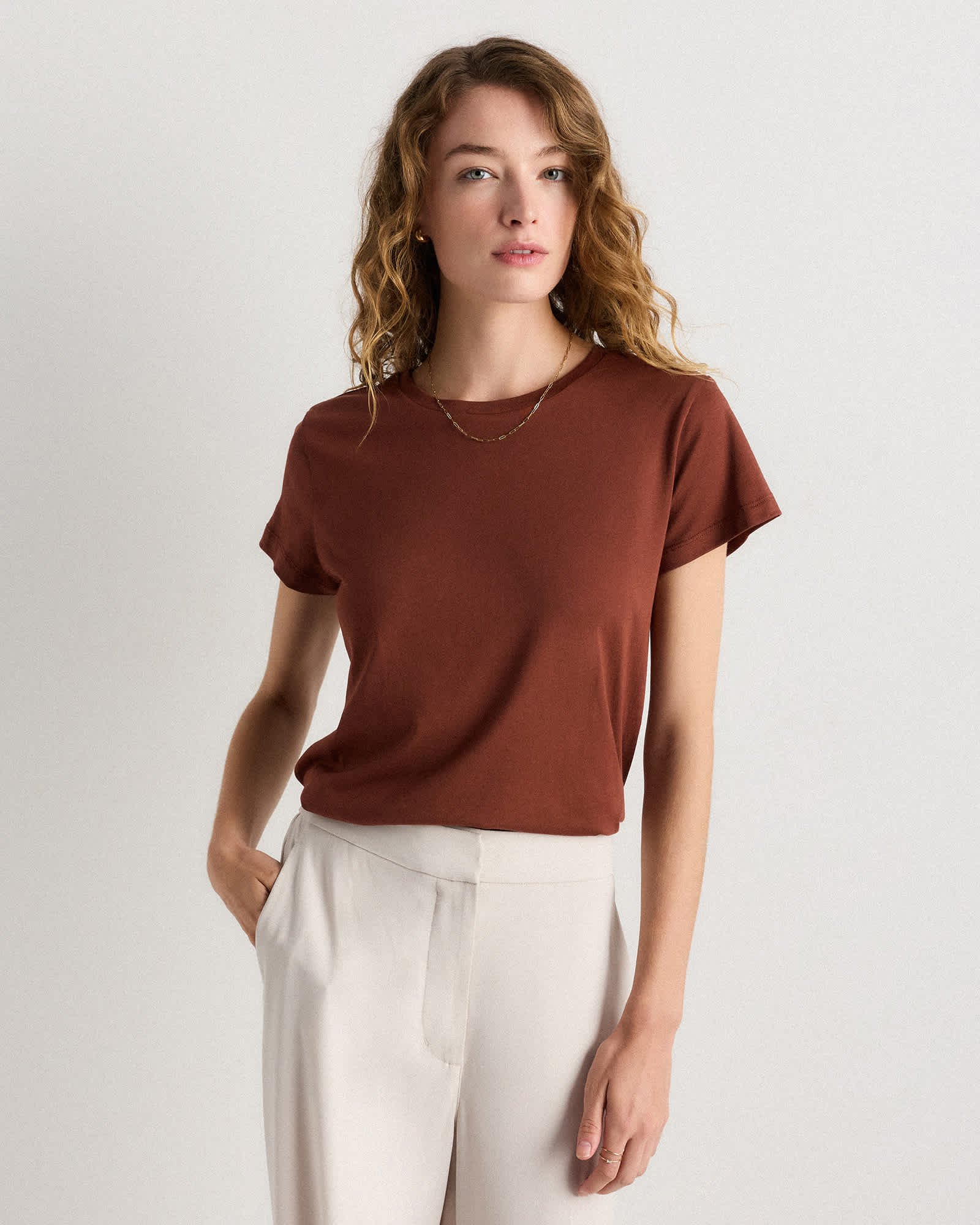 Cotton Modal Crewneck Swing Tee
