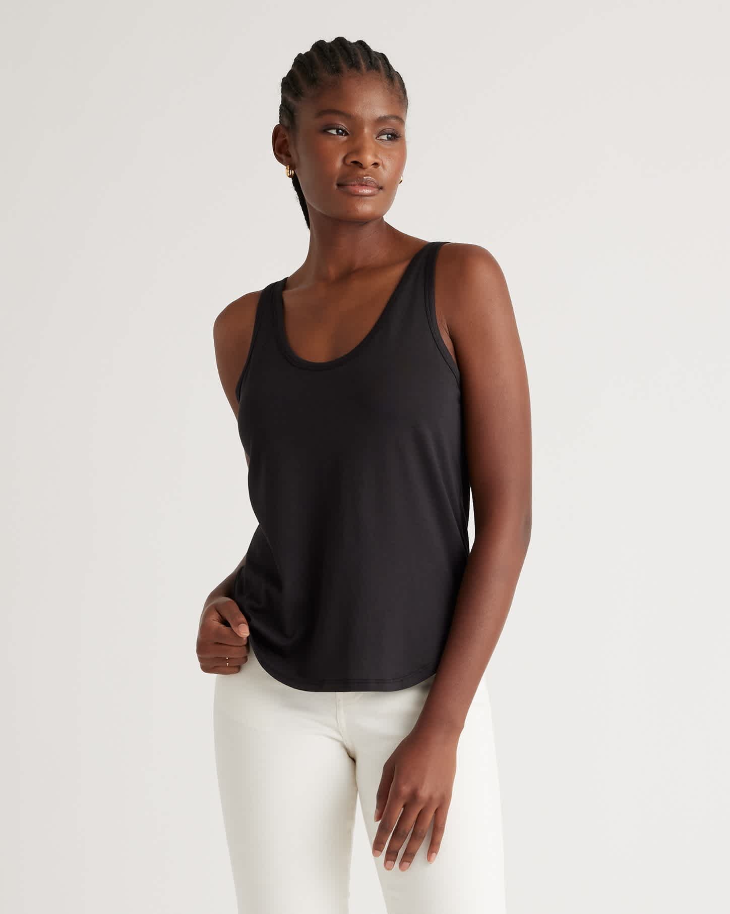 Cotton Modal Double Scoop Neck Tank