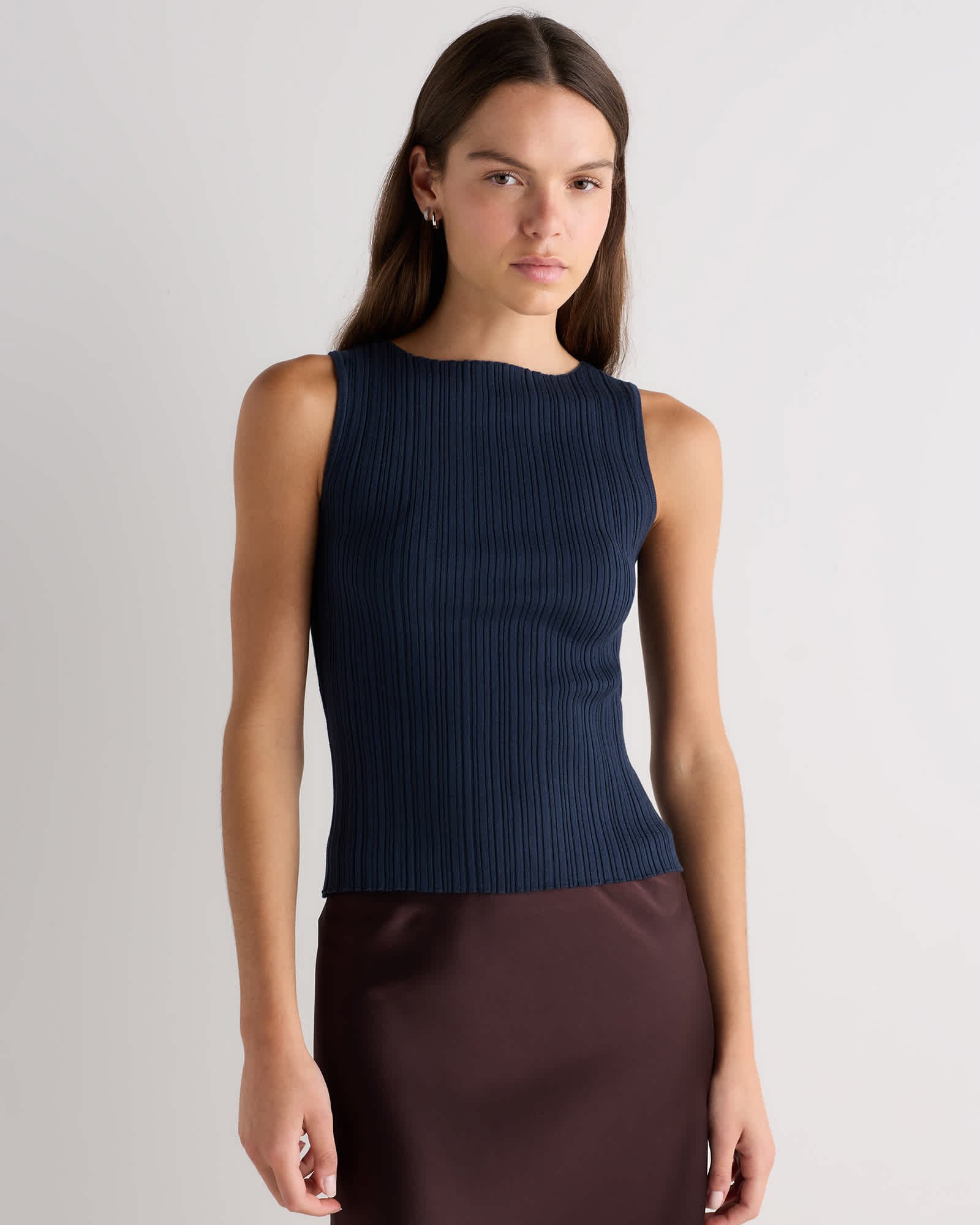 Cotton Cashmere Ribbed Tank