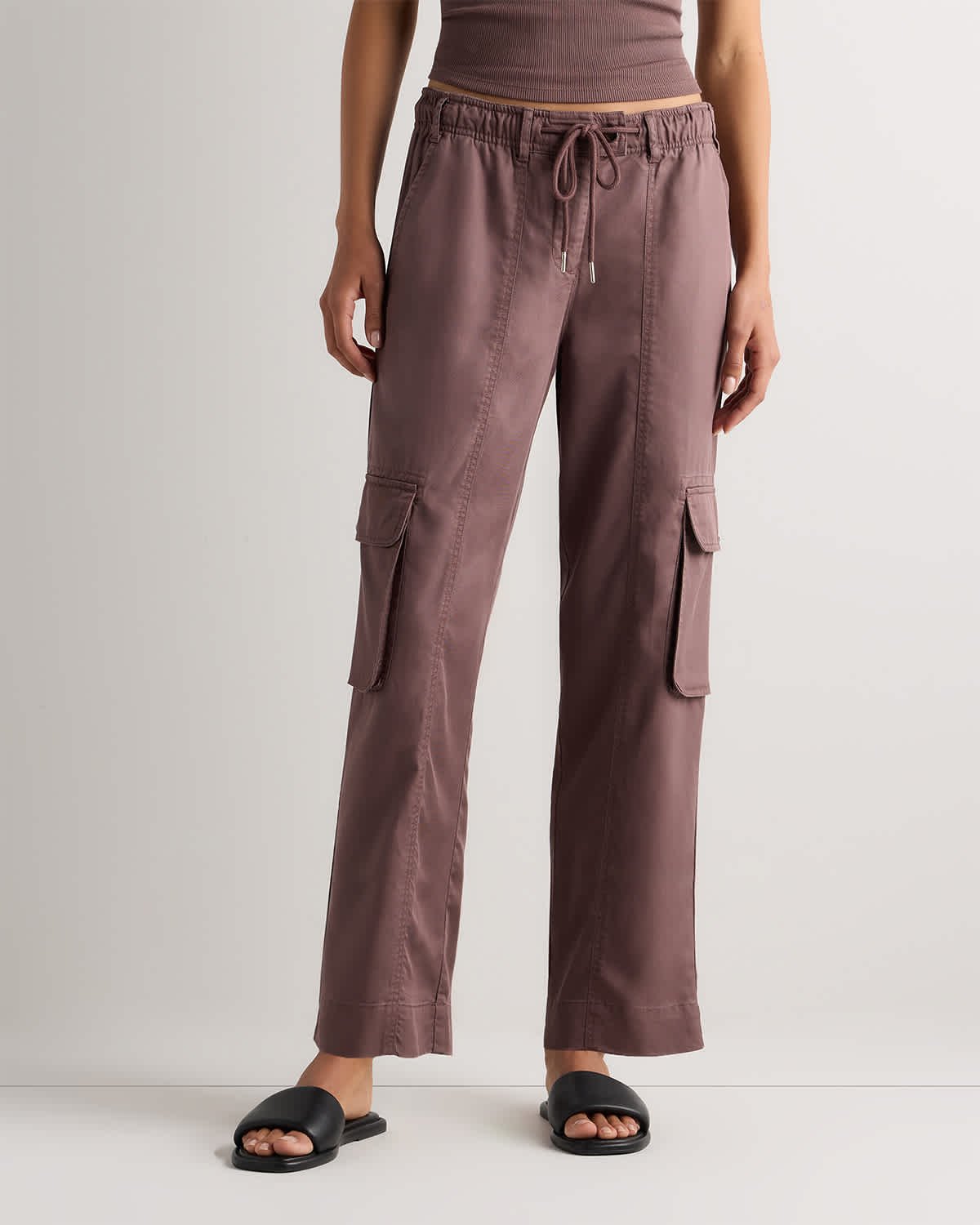 Women's Vintage Wash Tencel Drawstring Cargo Pants