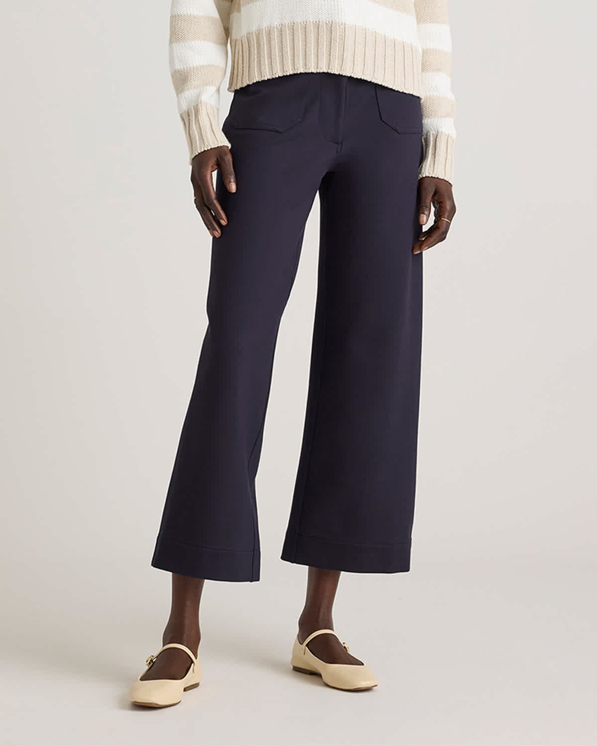 Ultra-Stretch Ponte Cropped Wide Leg - 24"