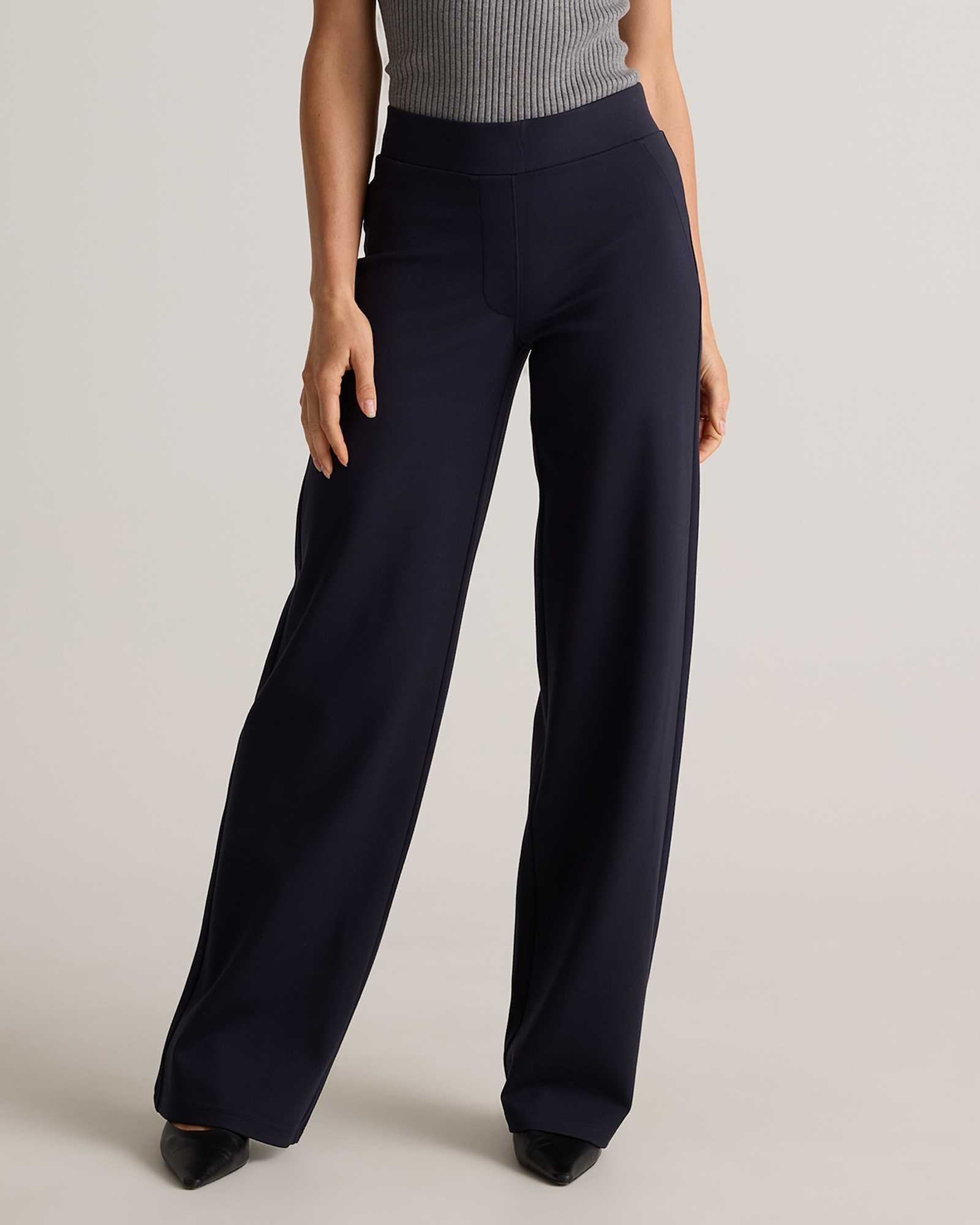 Ultra-Stretch Ponte Wide Leg Pants
