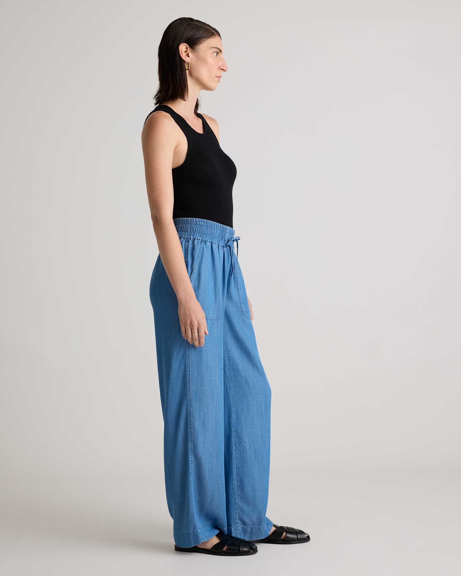 Pull-On Tencel Chambray Pants - 图片 4
