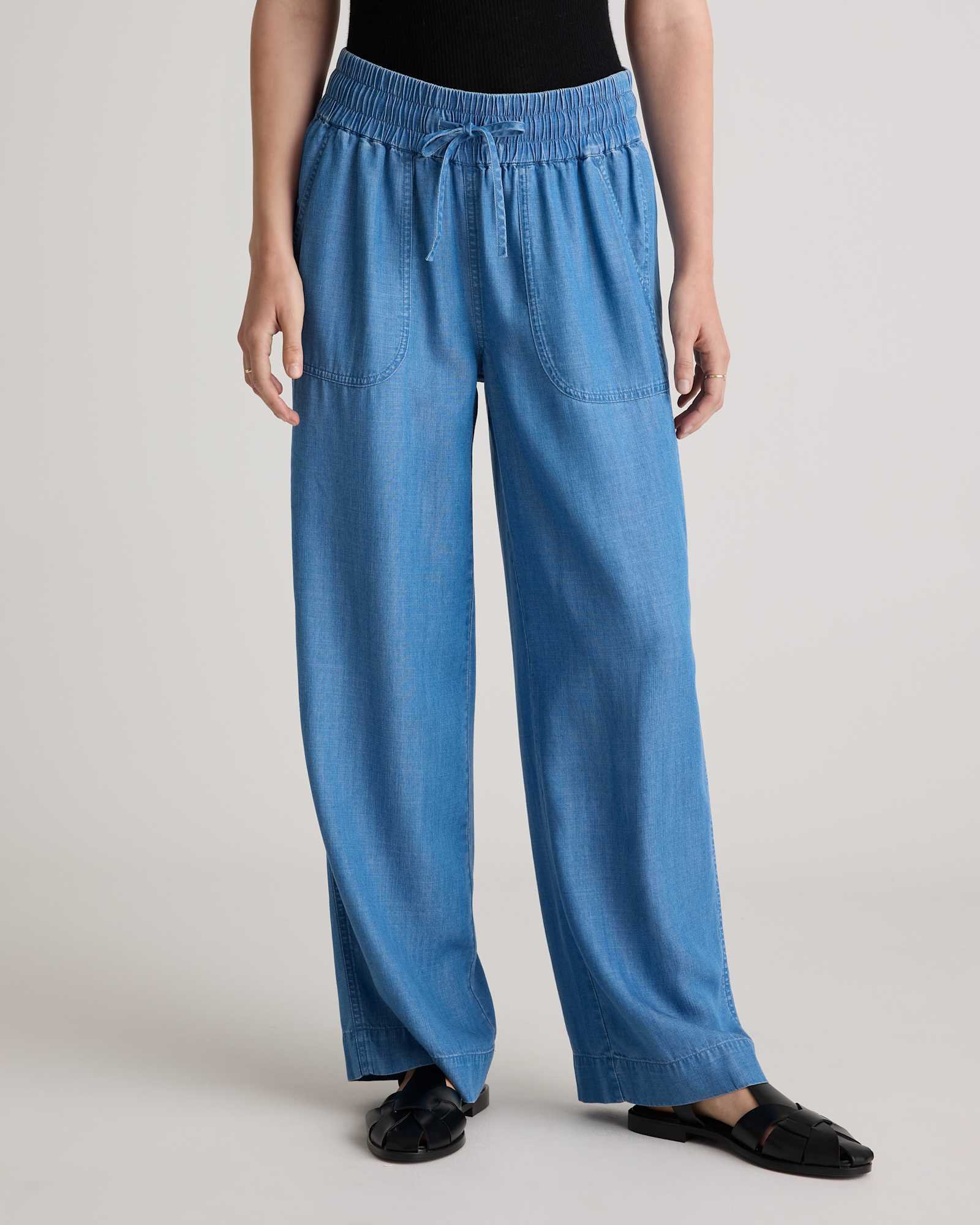 Pull-On Tencel Chambray Pants - 图片 5