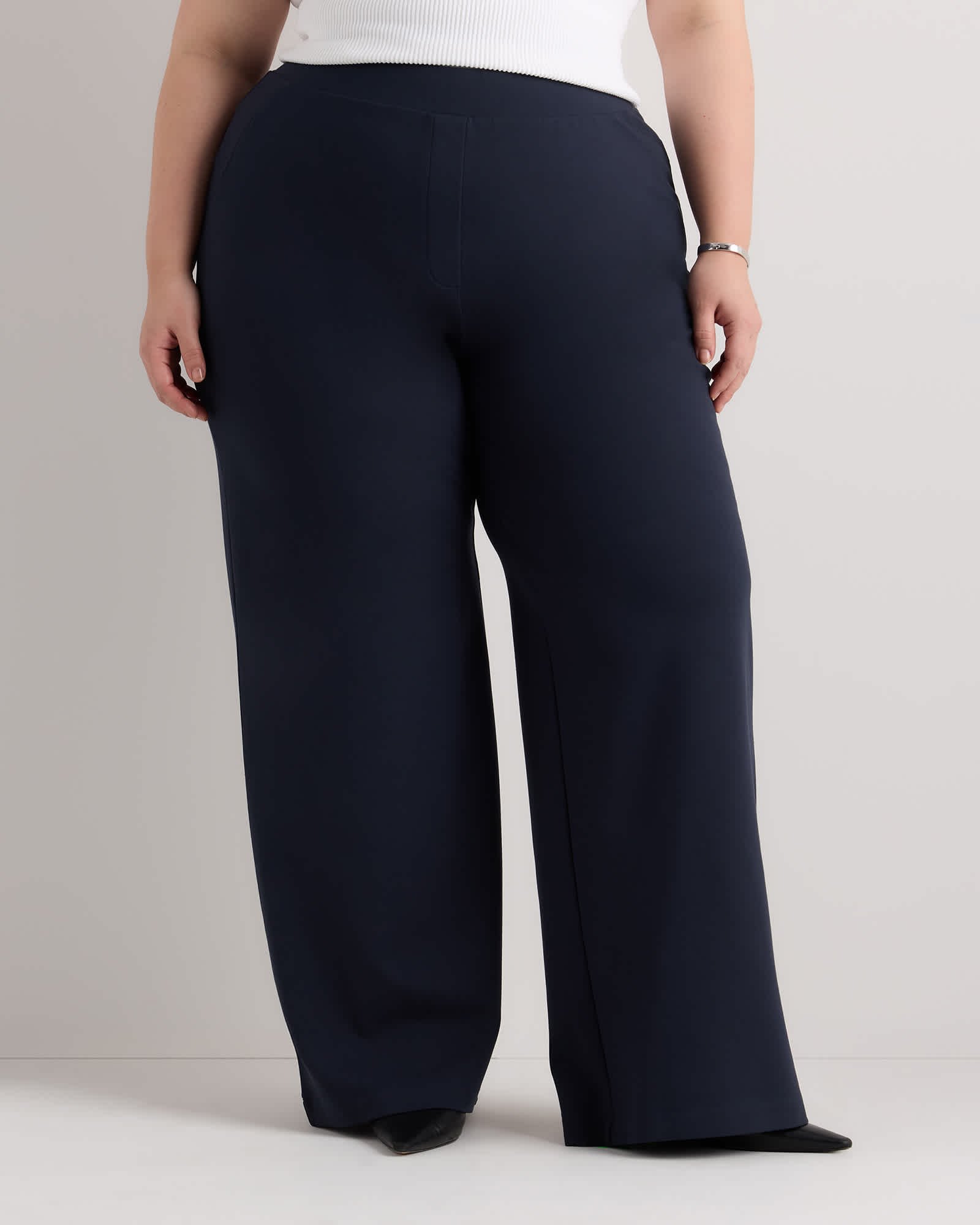 Ultra-Stretch Ponte Wide Leg Pants - Plus Size