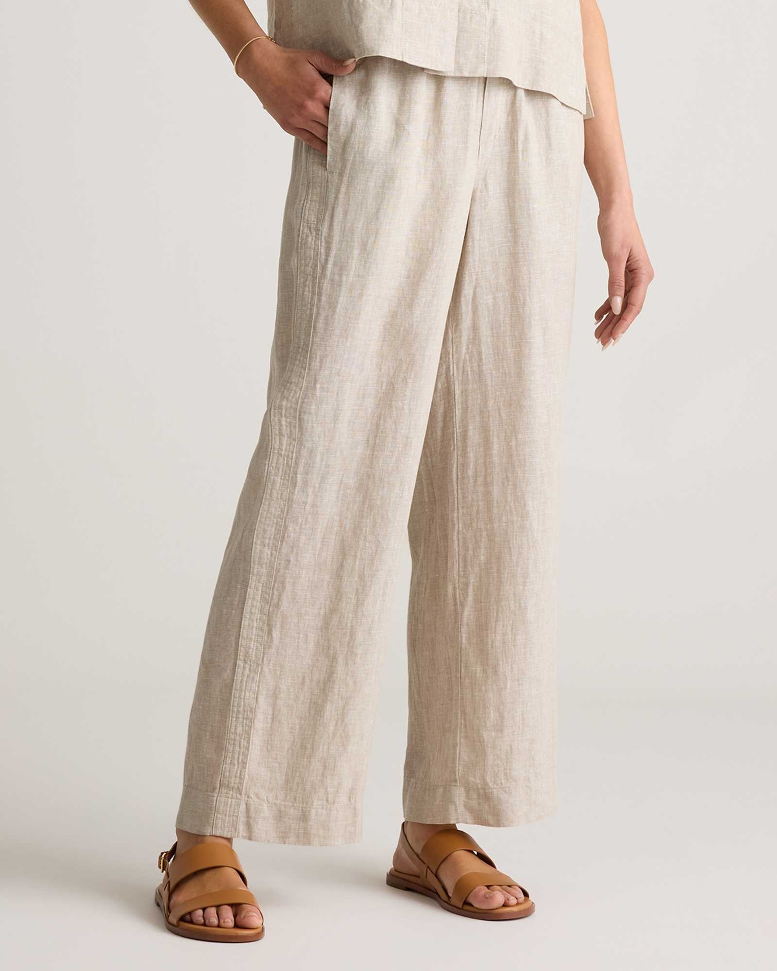 100% European Linen Wide Leg Pants