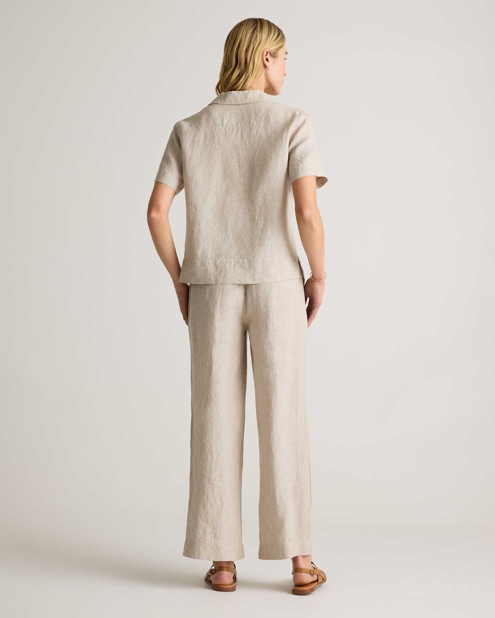 100% European Linen Wide Leg Pants - 图片 7
