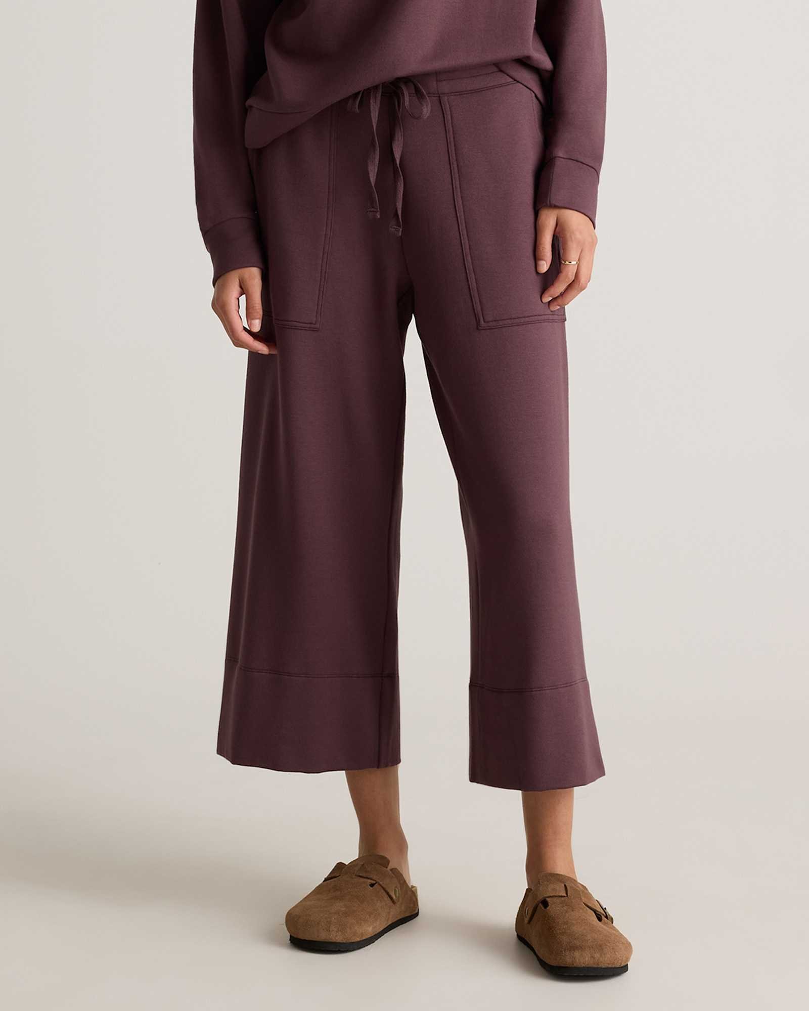 SuperSoft Fleece Cropped Wide Leg Pants