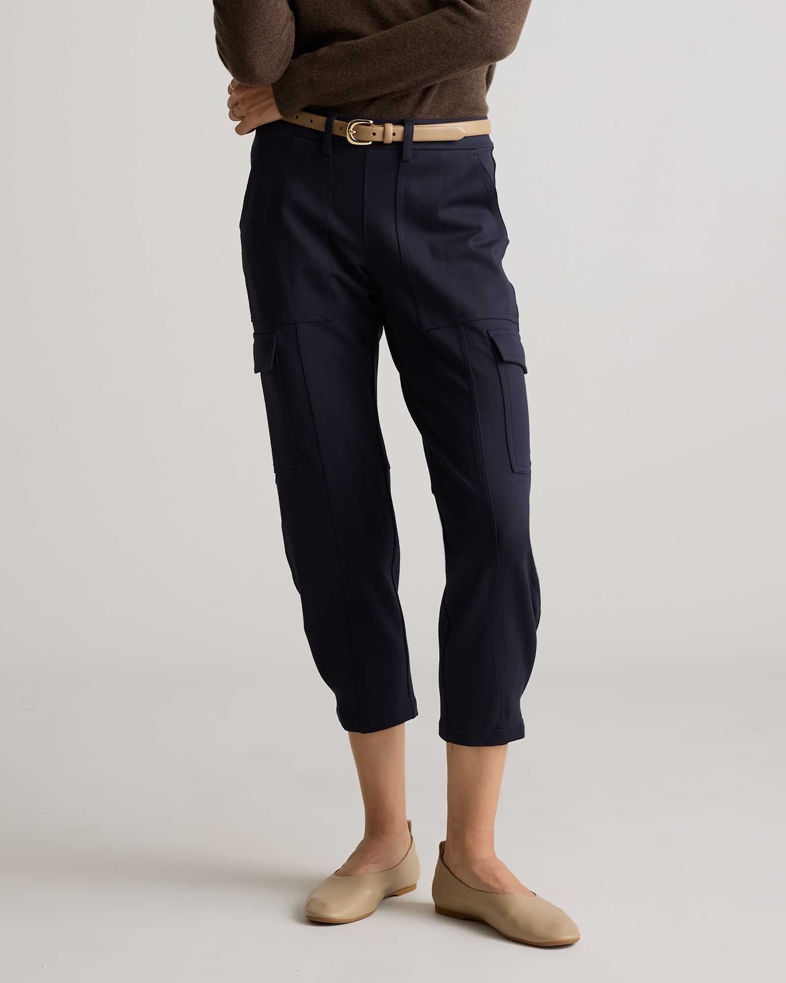 Women's Ultra Stretch Ponte Tapered Cargo Pants
