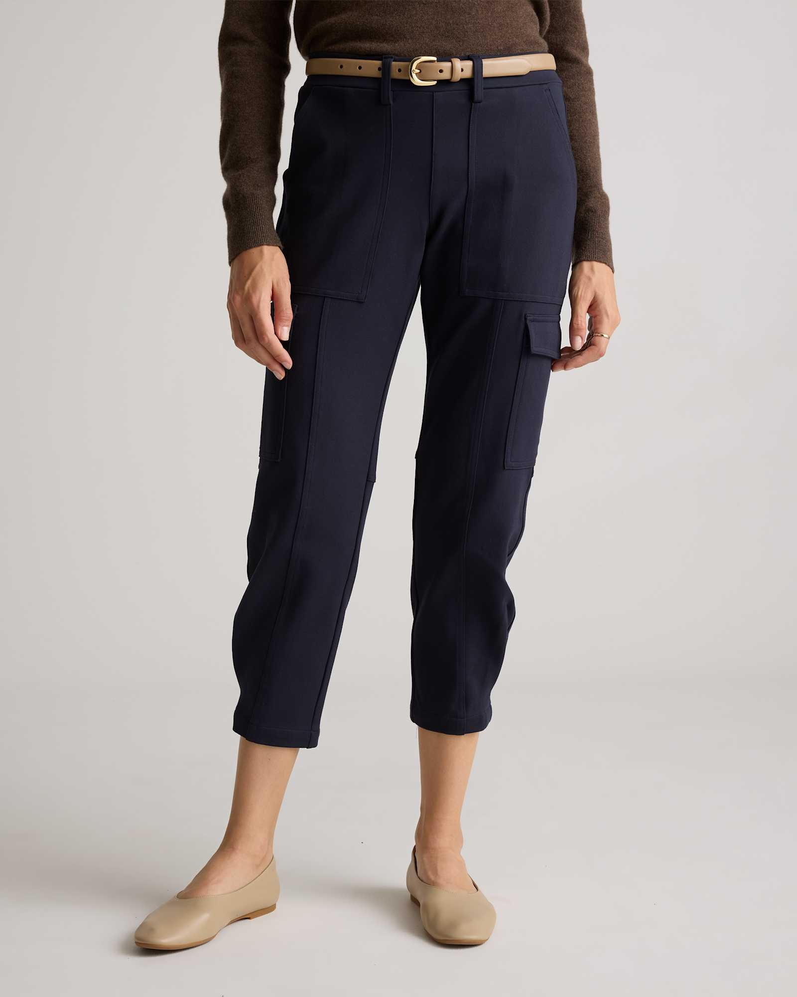 Women's Ultra Stretch Ponte Tapered Cargo Pants - 图片 5