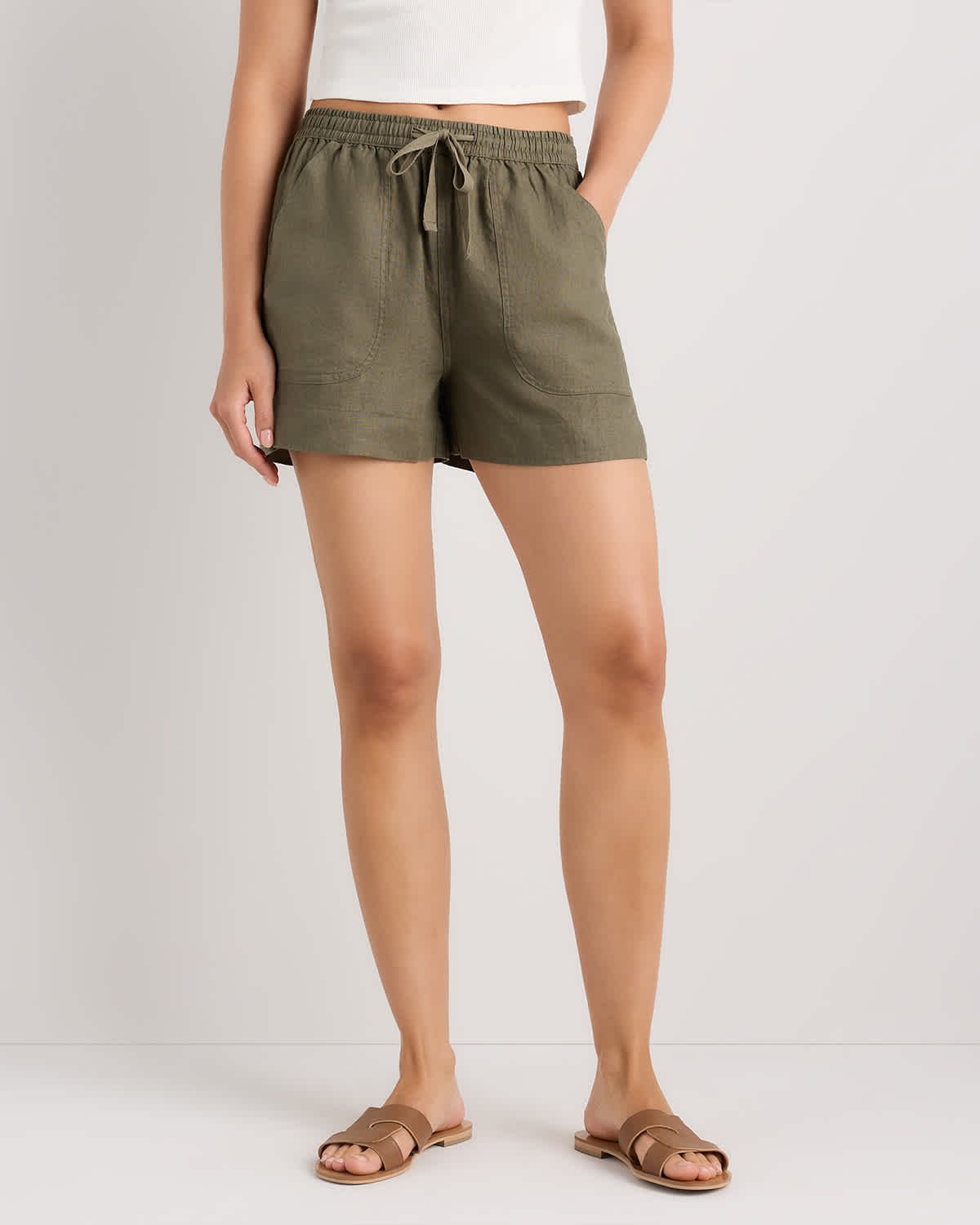Women's 100% European Linen Shorts