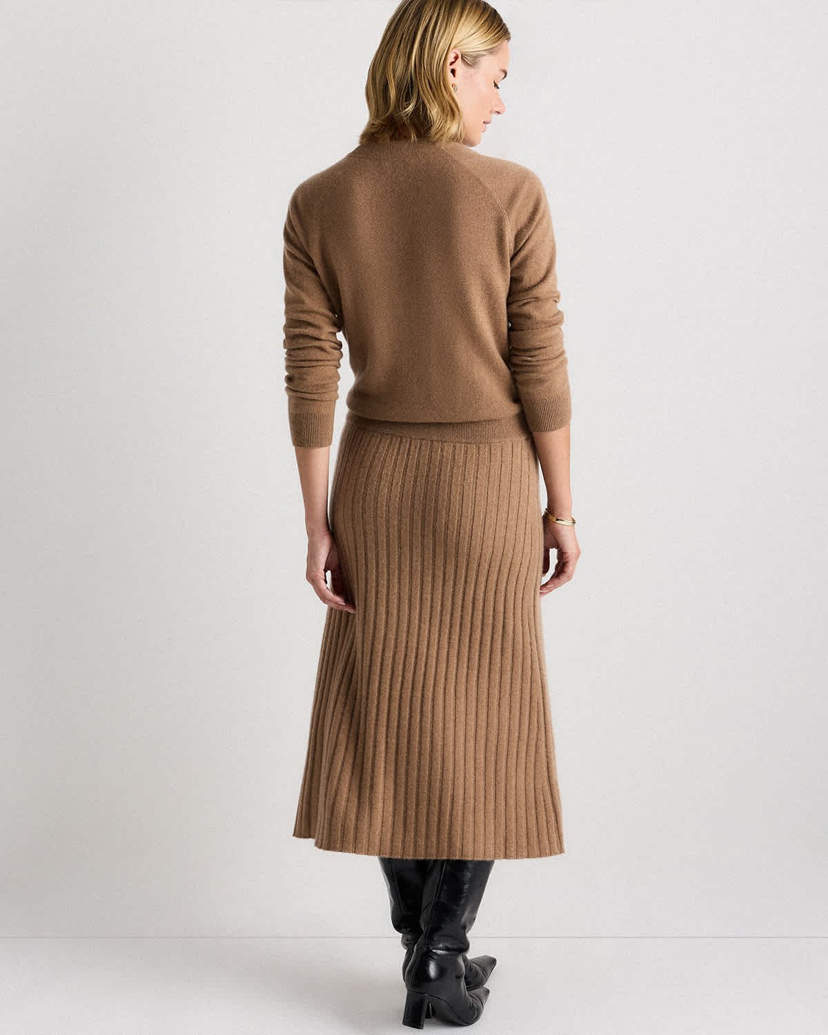 Mongolian Cashmere Midi Skirt - 图片 5