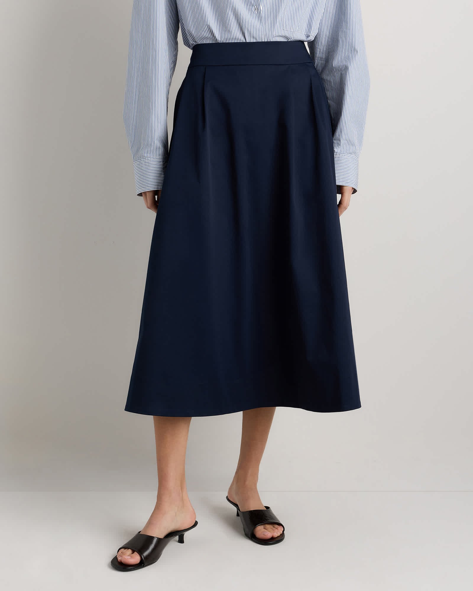 Organic Cotton Sateen A-line Skirt