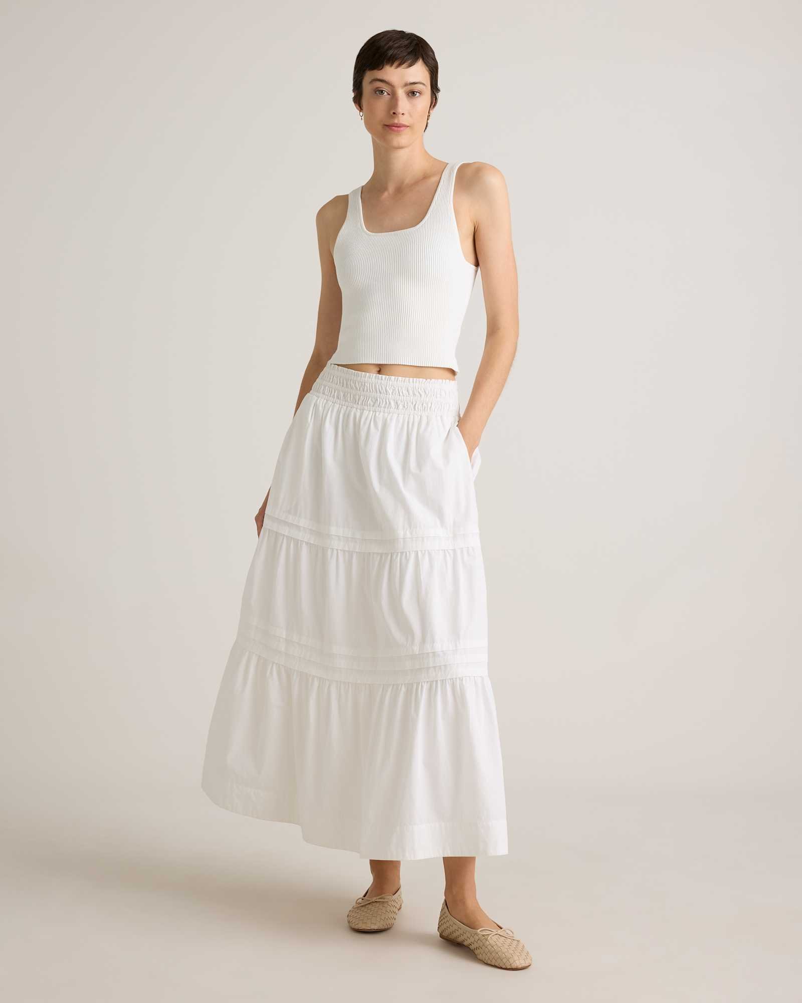 100% Organic Cotton Tiered Maxi Skirt - 图片 4