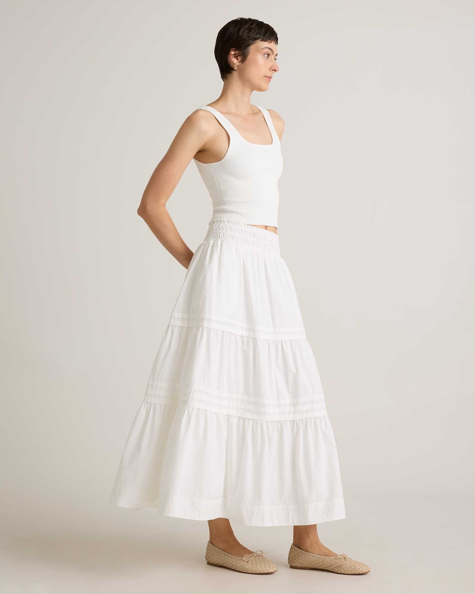 100% Organic Cotton Tiered Maxi Skirt - 图片 6