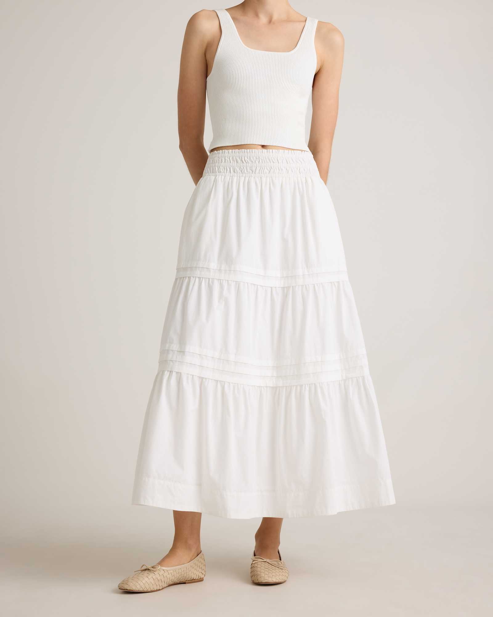 100% Organic Cotton Tiered Maxi Skirt - 图片 7