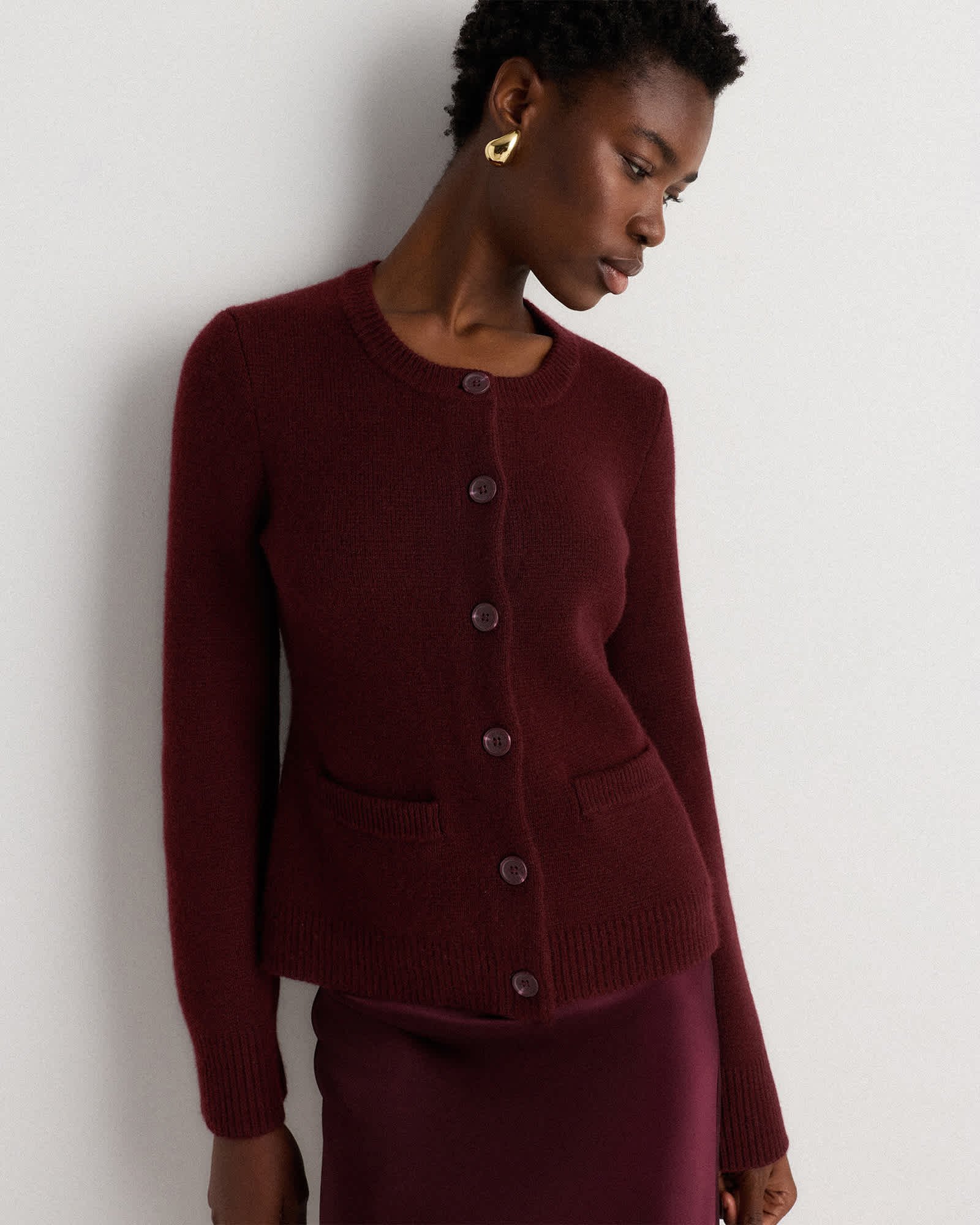 Mongolian Cashmere Structured Cardigan