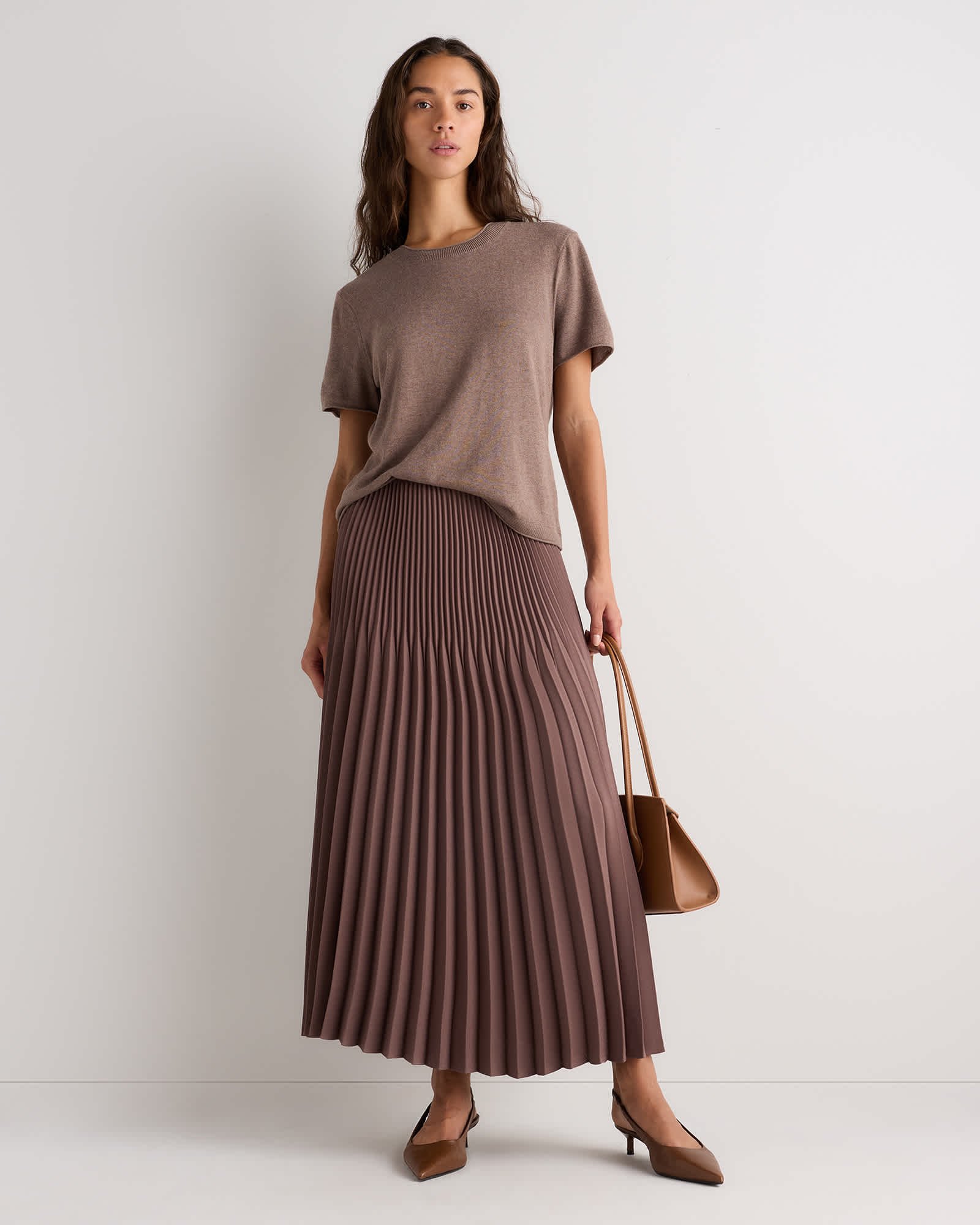 Lightweight Cotton Cashmere Relaxed Sweater Tee - 图片 2