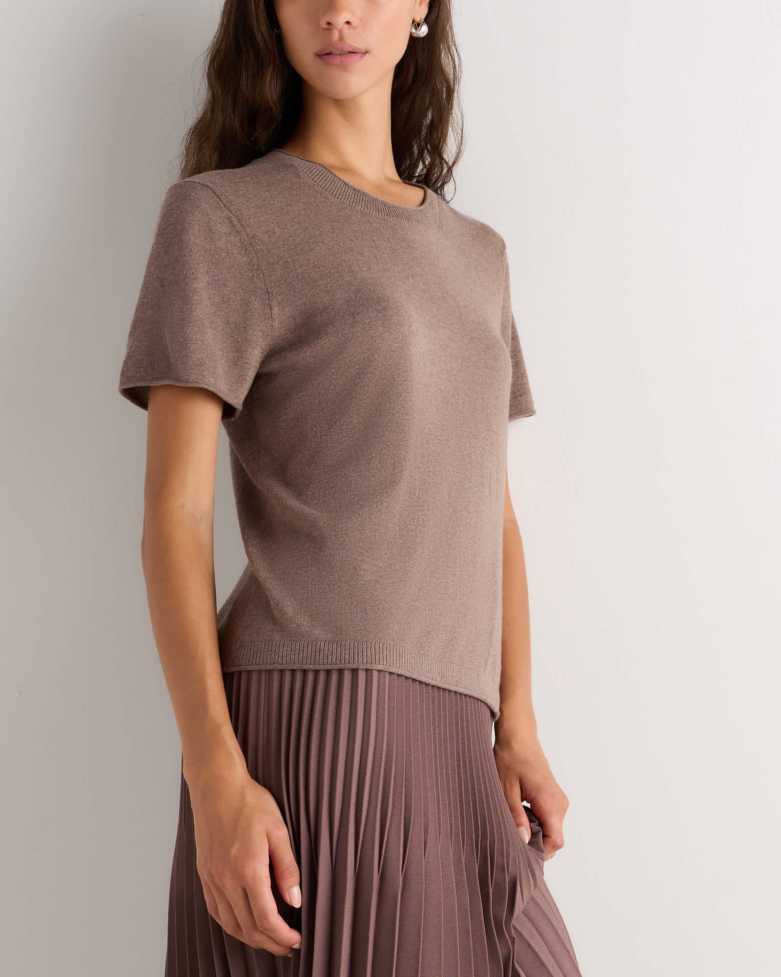 Lightweight Cotton Cashmere Relaxed Sweater Tee - 图片 3
