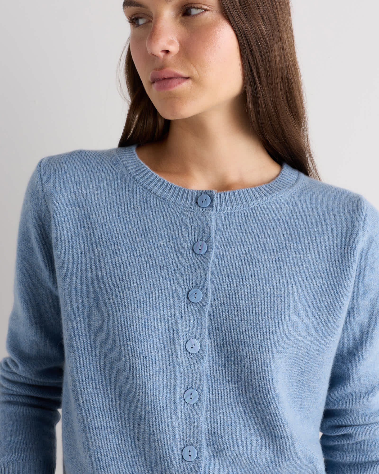 Mongolian Cashmere Cropped Crew Cardigan - 图片 4