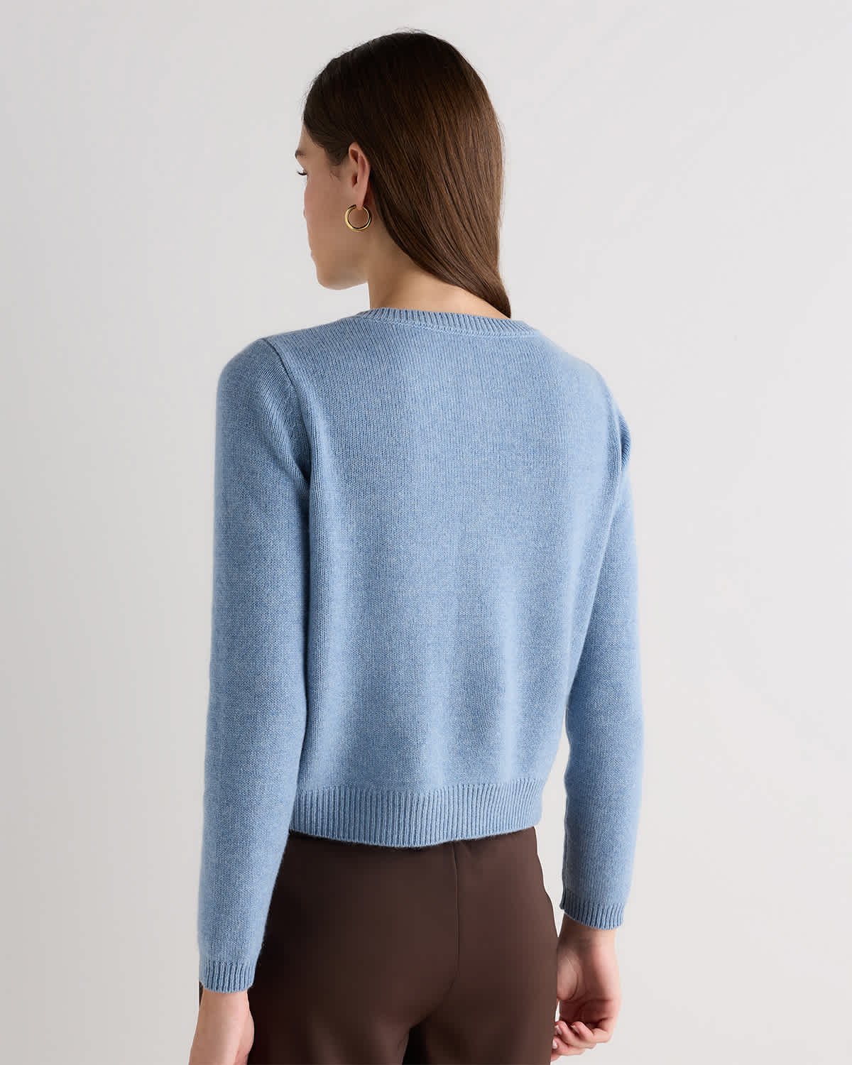 Mongolian Cashmere Cropped Crew Cardigan - 图片 6