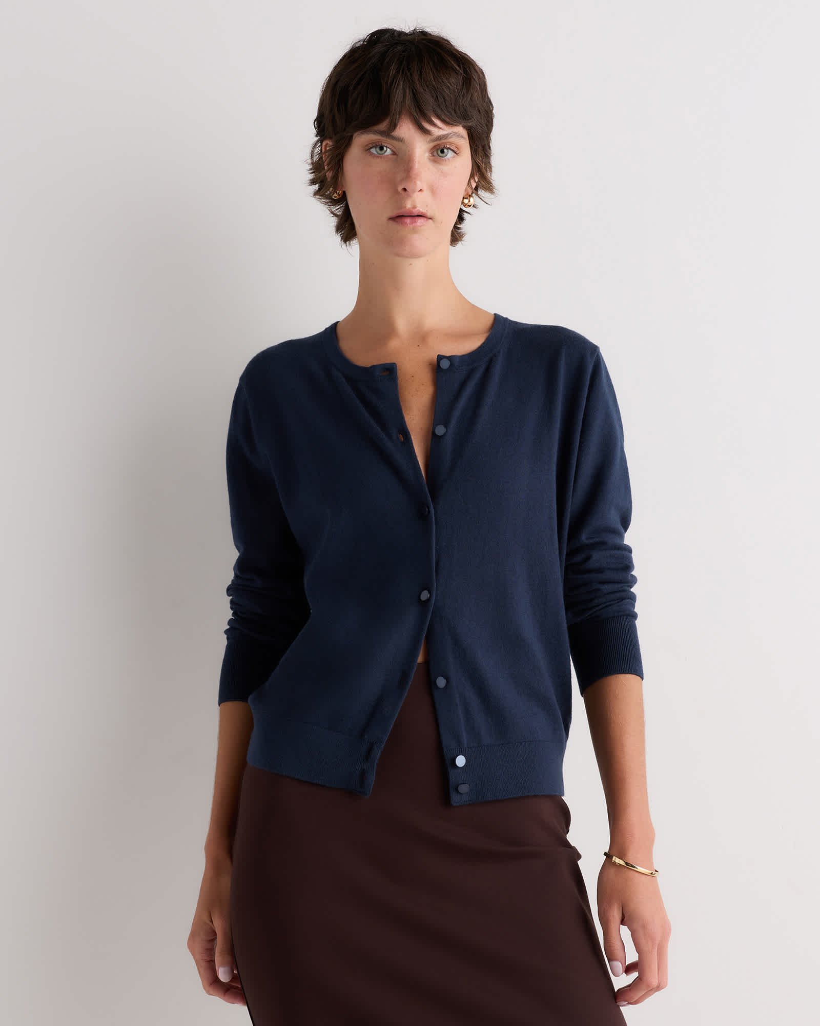 Women's Lightweight Cotton Cashmere Crew Cardigan