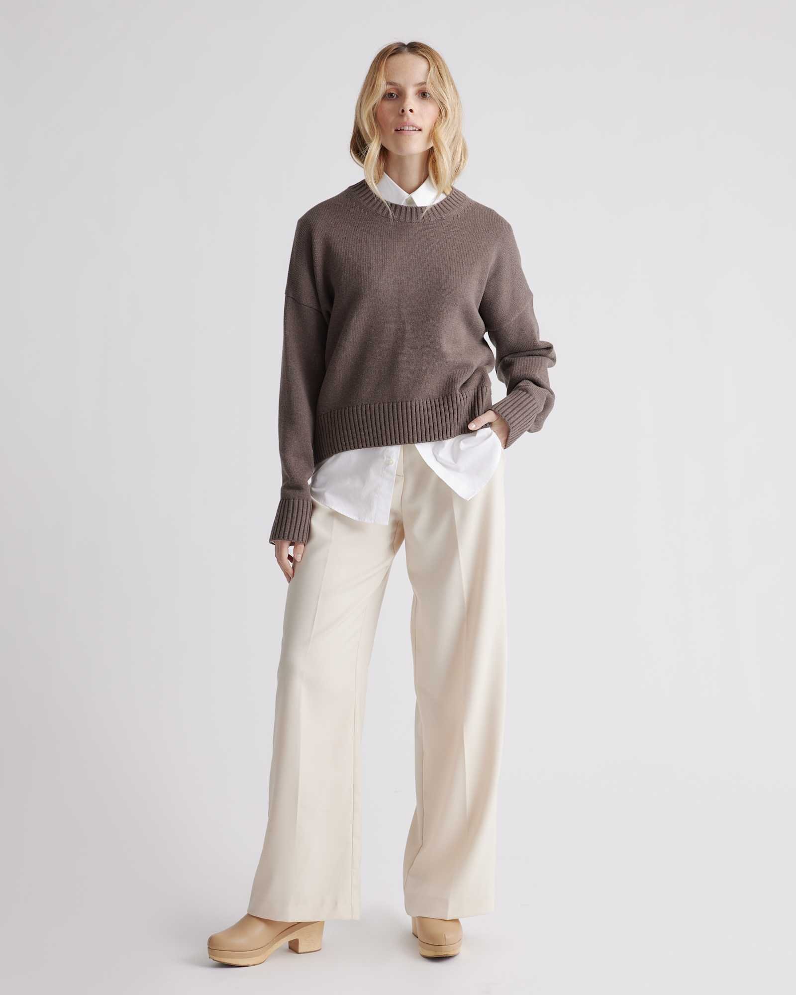 100% Organic Cotton Boyfriend Crew Sweater - 图片 3