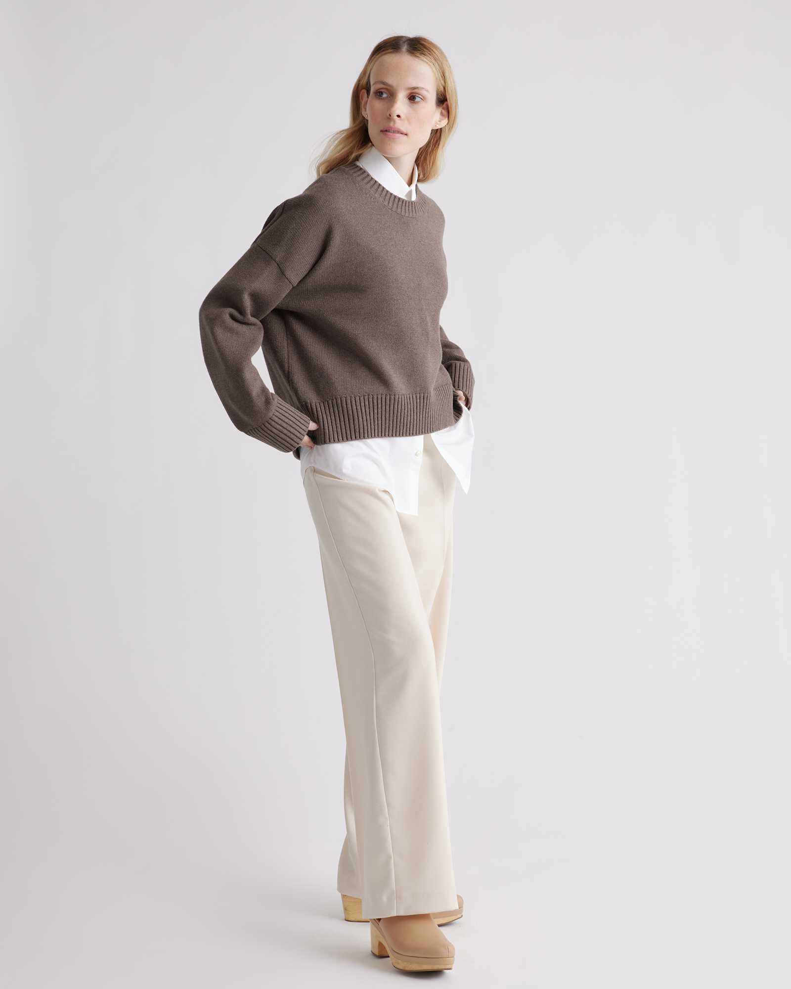 100% Organic Cotton Boyfriend Crew Sweater - 图片 5